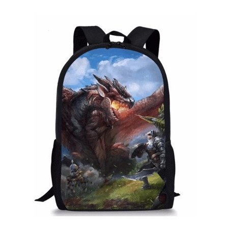 MONSTER HUNTER cartable sac à dos imprimé