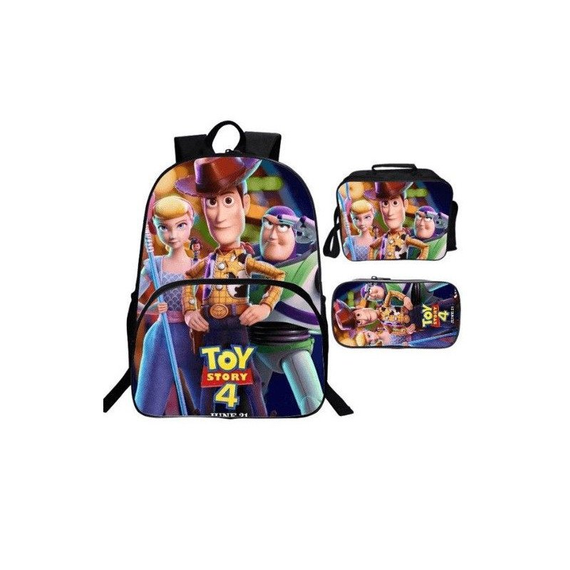 Pack Cartable + pochette à crayons + Lunch bag TOY STORY imprimé 3D