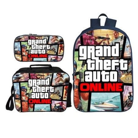 Pack scolaire Grand Theft Auto à composer - Sac à dos GTA + Lunch Box isotherme GTA + Trousse GTA