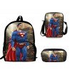 Pack imprimé Cartable sac à dos + Sacoche + Trousse SUPERMAN