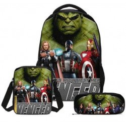 Pack imprimé Cartable sac à dos The Avengers + Sacoche + Trousse