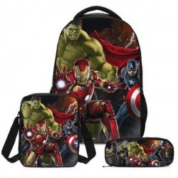 Pack imprimé Cartable sac à dos The Avengers + Sacoche + Trousse