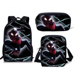 Pack imprimé Cartable sac à dos Spiderman + Sacoche + Trousse