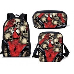 Pack imprimé Cartable sac à dos Spiderman + Sacoche + Trousse