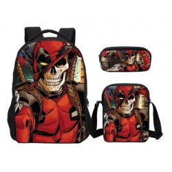 Pack Cartable sac à dos Deadpool + Sacoche + Trousse imprimé 3D