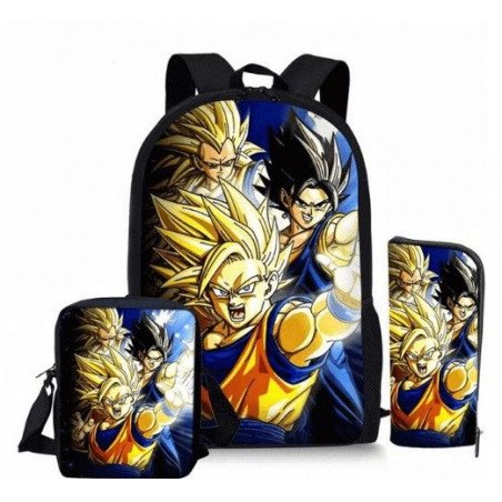 Pack scolaire Dragon Ball à composer - Cartable Dragon ball + Trousse Dragon Ball + Sacoche Dragon Ball