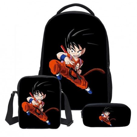 Pack imprimé Cartable sac à dos Dragon Ball + Sacoche + Trousse