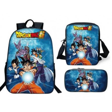 Pack imprimé Cartable sac à dos Dragon Ball + Sacoche + Trousse