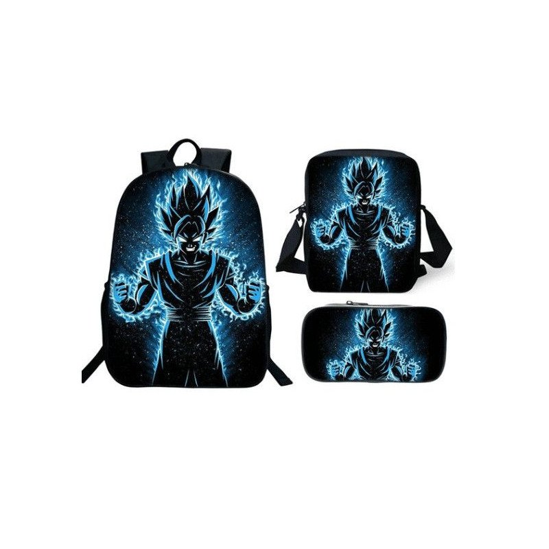 Pack imprimé Cartable sac à dos Dragon Ball + Sacoche + Trousse