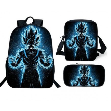 Pack imprimé Cartable sac à dos Dragon Ball + Sacoche + Trousse