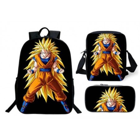 Pack imprimé Cartable sac à dos Dragon Ball + Sacoche + Trousse