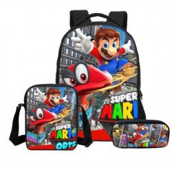 Pack imprimé Cartable sac à dos Mario Bros + Sacoche + Trousse