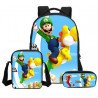 Pack imprimé Cartable sac à dos Mario Bros + Sacoche + Trousse