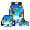 Pack imprimé Cartable sac à dos Mario Bros + Sacoche + Trousse