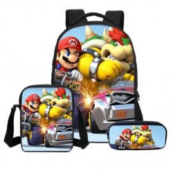Pack imprimé Cartable sac à dos Mario Bros + Sacoche + Trousse
