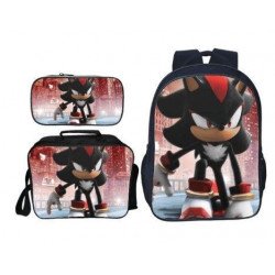 Pack imprimé Cartable sac à dos Sonic + Lunch Bag + Trousse