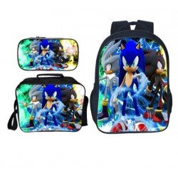 Pack imprimé Cartable sac à dos Sonic + Lunch Bag + Trousse