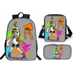 Pack imprimé Cartable sac à dos Splatoon + Sacoche + Trousse