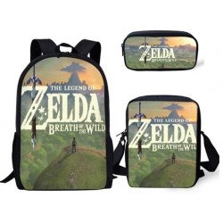 Pack imprimé Cartable sac à dos la légende de Zelda + Sacoche + Trousse