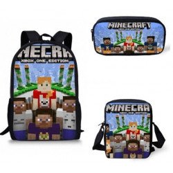 Pack imprimé Cartable sac à dos MINECRAFT+ Sacoche + Trousse