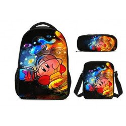 Pack imprimé Cartable sac à dos Kirby + Sacoche + Trousse