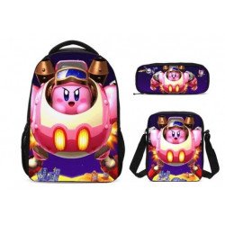 Pack imprimé Cartable sac à dos Kirby + Sacoche + Trousse