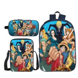 Pack imprimé Cartable sac à dos ONE PIECE + Sacoche + Trousse assortis