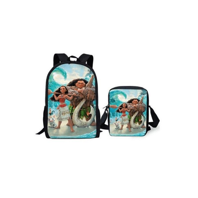 Pack VAIANA Cartable sac à dos + Sacoche MOANA assortie