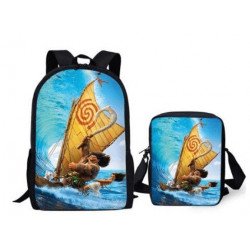 Pack VAIANA Cartable sac à dos + Sacoche MOANA assortie