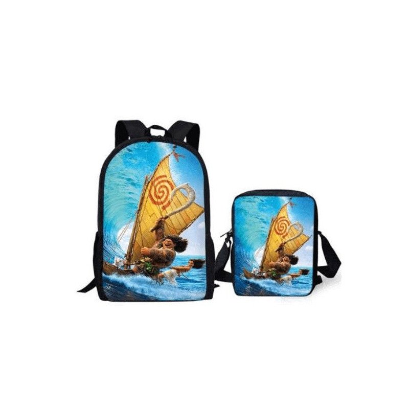 Pack VAIANA Cartable sac à dos + Sacoche MOANA assortie