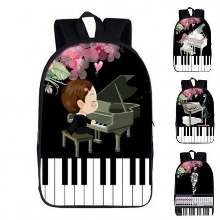 Sac à dos Piano Art designs pour enfant et jeunes ados