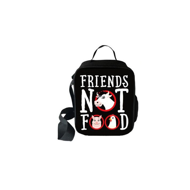 Sac à repas "Friend not food" Secial Vegan imprimé 3D