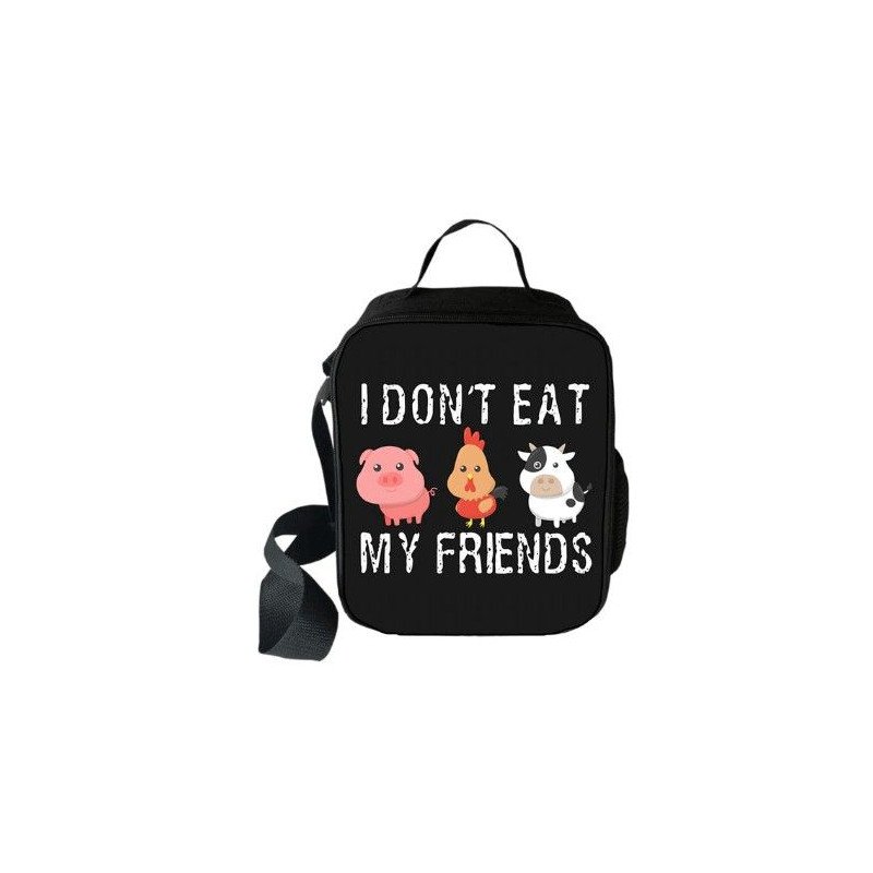Sac à repas "Friend not food" Secial Vegan imprimé 3D