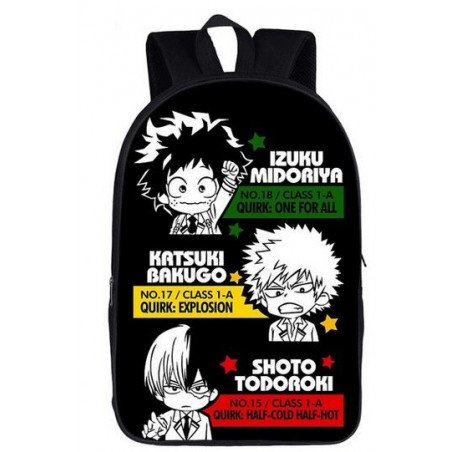 Cartable manga MY HERO ACADEMIA sac à dos imprimé 3D