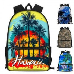 Cartable "Hawaii" avec pochette avant pour élèves et étudiants