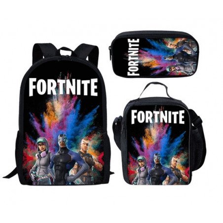 Pack accessoires écoles Fortnite Cartable Sacoche sac à gouter et trousse