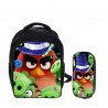 Pack imprimé angry birds cartable  + Trousse assortie