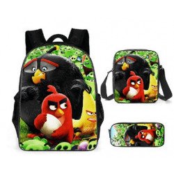 Pack imprimé angry birds cartable  + Trousse assortie