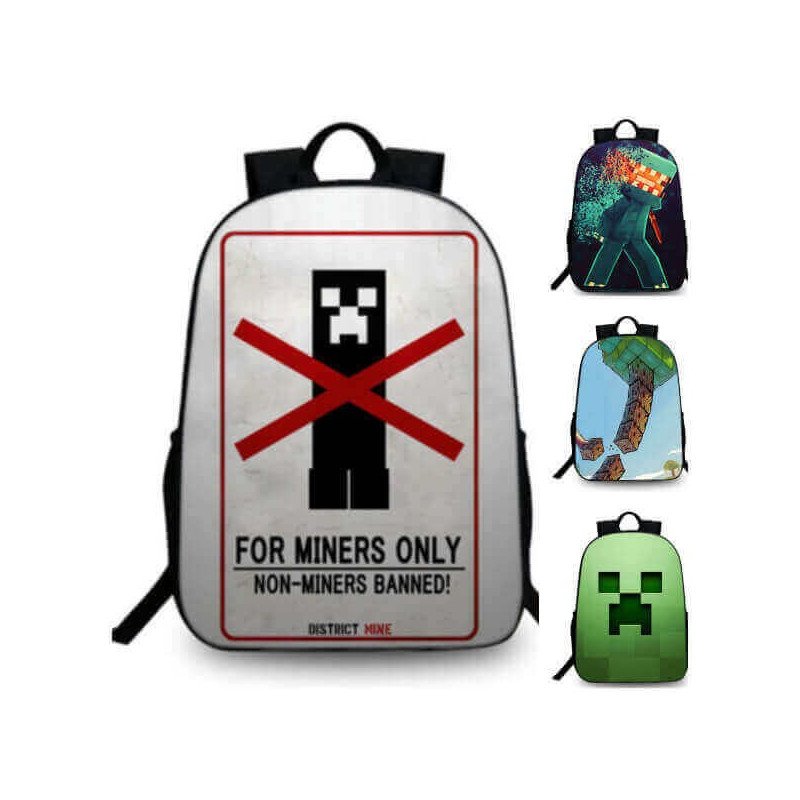 Cartable Minecraft Creeper du CP au CM2 – Sac à dos Creeper collège