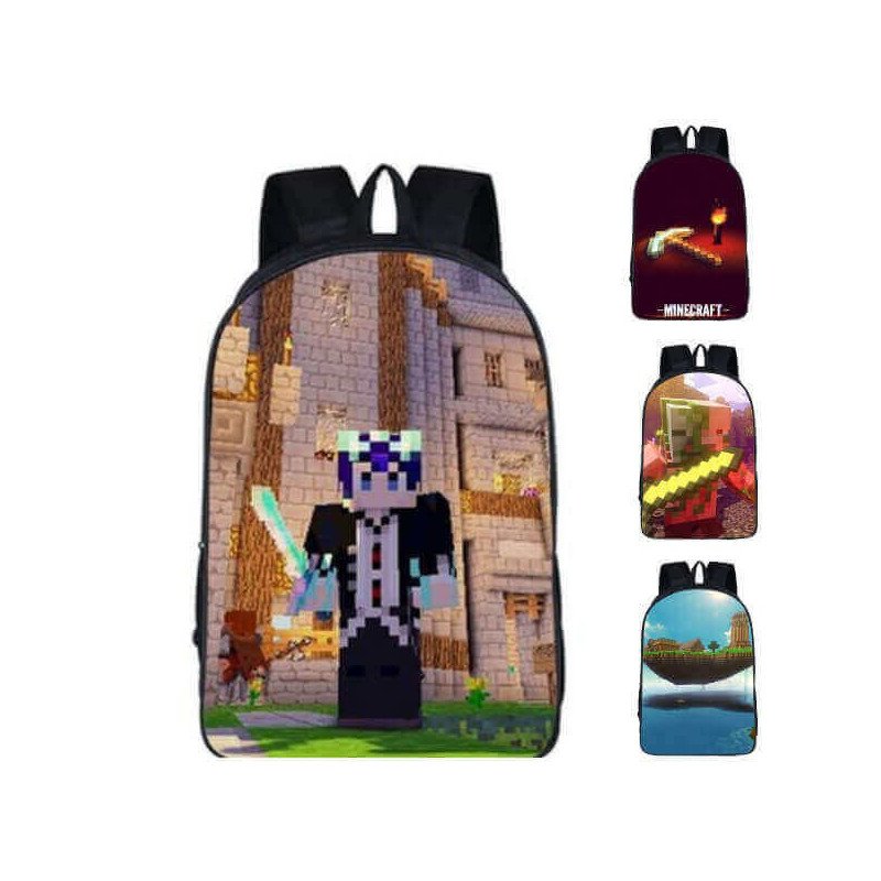 Cartable Minecraft Grande Capacité – Pour Enfant, école Primaire Et Collège, Licence Officielle