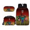 Pack imprimé Cartable sac à dos MINECRAFT+ Sacoche +  sac à repas + Trousse