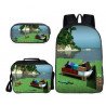 Pack imprimé Cartable MINECRAFT - Sacoche Minecraft - Boîte à goûter Minecraft et trousse assortie