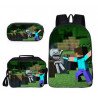 Pack imprimé Cartable sac à dos MINECRAFT+ Sacoche +  sac à repas + Trousse