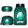 Pack imprimé Cartable sac à dos MINECRAFT+ Sacoche +  sac à repas + Trousse