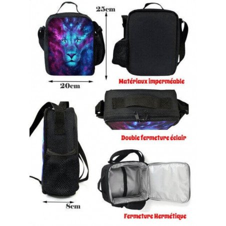 Minecraft 4 pieces gaming school pack backpack + Crossbody messenger bag + lunch bag + pencil case