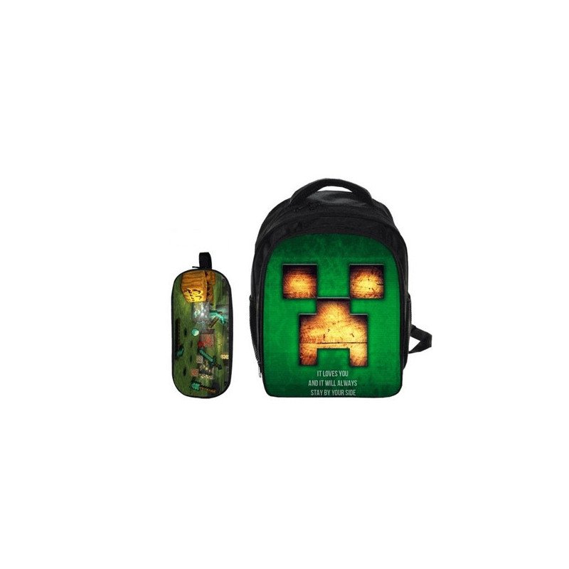 MINECRAFT pack maternelle  cartable +  trousse assortie