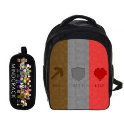 Minecraft 2 pieces gaming nursry school pack backpack + pencil cas