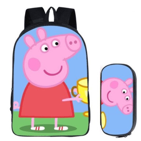 PEPPA PIG pack imprimé Cartable école Sac à dos enfants + trousse assortie