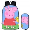 PEPPA PIG pack imprimé Cartable école Sac à dos enfants + trousse assortie