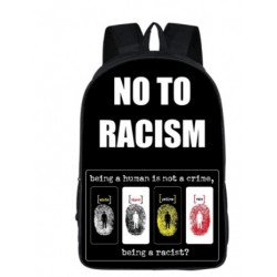 Not to racism  backpack for teenagers and young adults